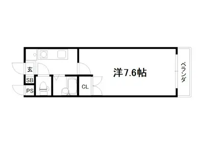 スカイハイツ中野(1K/3階)の間取り写真