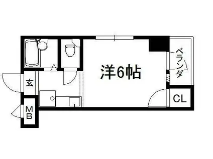 モンターニュ染(ワンルーム/2階)の間取り写真
