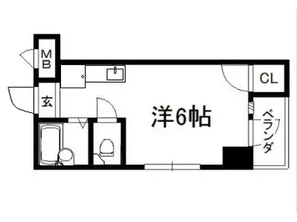 モンターニュ染(ワンルーム/3階)の間取り写真