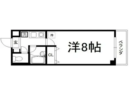 メドウモリベ(1K/4階)の間取り写真