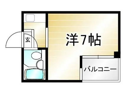 プティメゾン西陣(ワンルーム/1階)の間取り写真