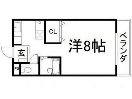 サンライフ玉嶋(1K/1階)の間取り写真