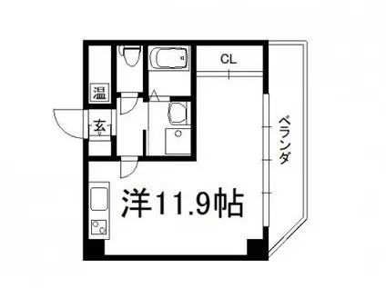 YSFLATS西陣(ワンルーム/6階)の間取り写真