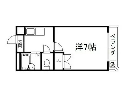 ヒューマンハイツ(1K/3階)の間取り写真