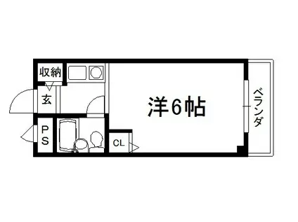ビレッタ七瀬川(ワンルーム/3階)の間取り写真