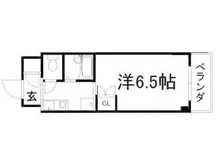 ノースリバーハイツ(ワンルーム/2階)の間取り写真