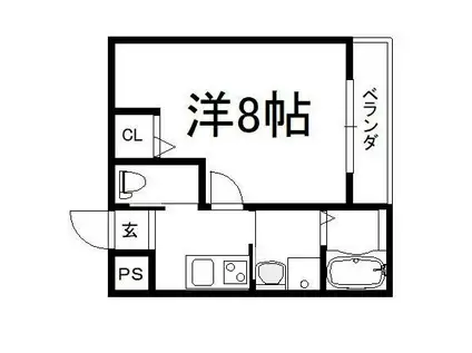 GLADVIS KURAMAGUCHI(1K/4階)の間取り写真