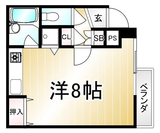 トラスティ21(ワンルーム/2階)の間取り写真