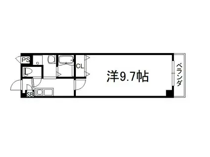 シャトー同志社前(1K/2階)の間取り写真