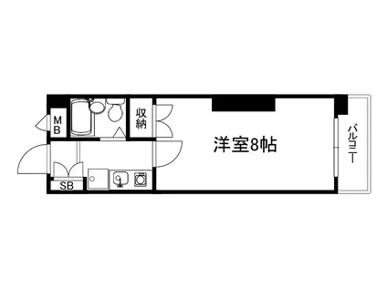 カーサ高村(1K/2階)の間取り写真