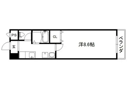 アートプラザ京田辺3(1K/2階)の間取り写真