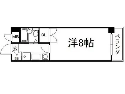 カーサ高村(1K/5階)の間取り写真