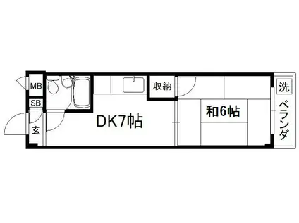 アーバンみかげ(1DK/3階)の間取り写真