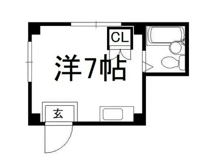 築山マンション(ワンルーム/1階)の間取り写真