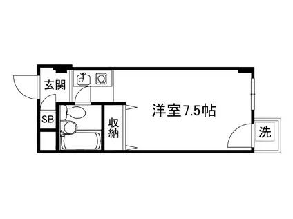 カサデルアンダンテ(ワンルーム/2階)の間取り写真