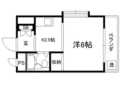 メゾン市川壱番館(1K/2階)の間取り写真