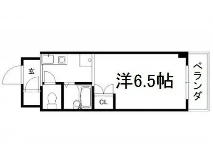 ノースリバーハイツ(1K/4階)の間取り写真