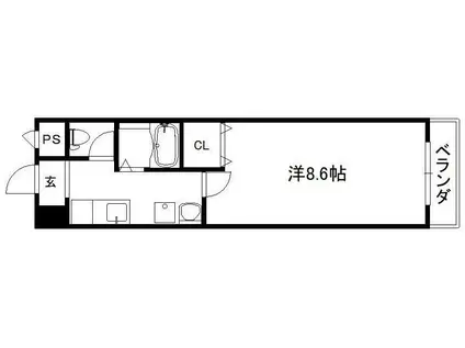 アートプラザ京田辺3(1K/5階)の間取り写真