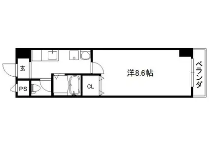 アートプラザ京田辺3(1K/3階)の間取り写真