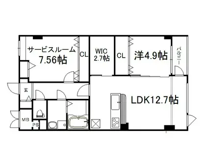IRORIE(1SLDK/4階)の間取り写真