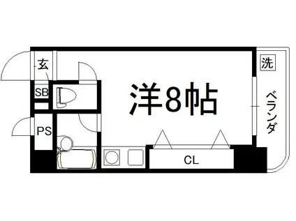 カサデルアダージョ(ワンルーム/6階)の間取り写真