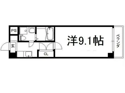 アートプラザ京田辺2(1K/5階)の間取り写真