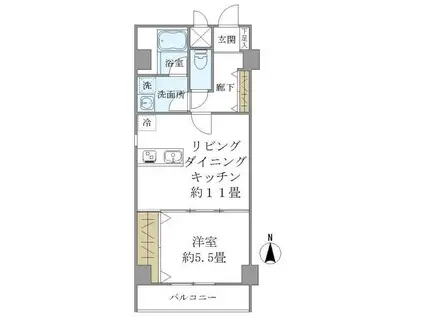 キンブリッジ壬生西院駅前(1LDK/2階)の間取り写真