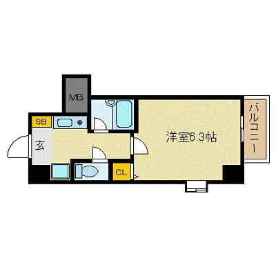 ベラジオ四条堀川(1K/7階)の間取り写真