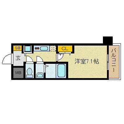 アドバンス京都ソナーレ(1K/1階)の間取り写真