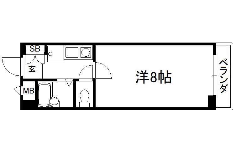 カーサ高村(1K/2階)の間取り写真