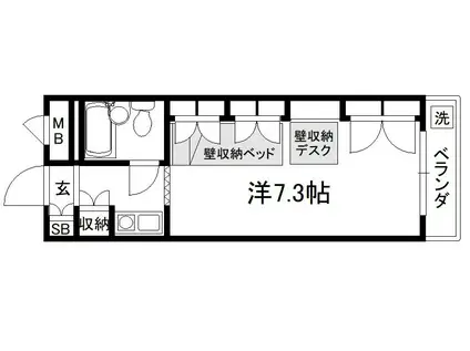 セレーネ田辺Ⅳ(1K/5階)の間取り写真