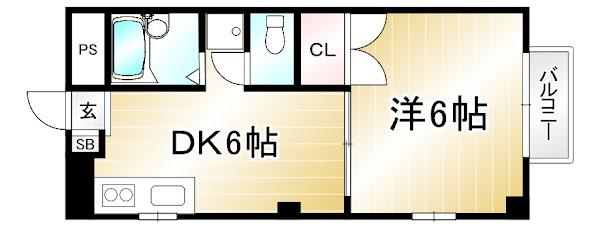 GANESHA994(1DK/1階)の間取り写真
