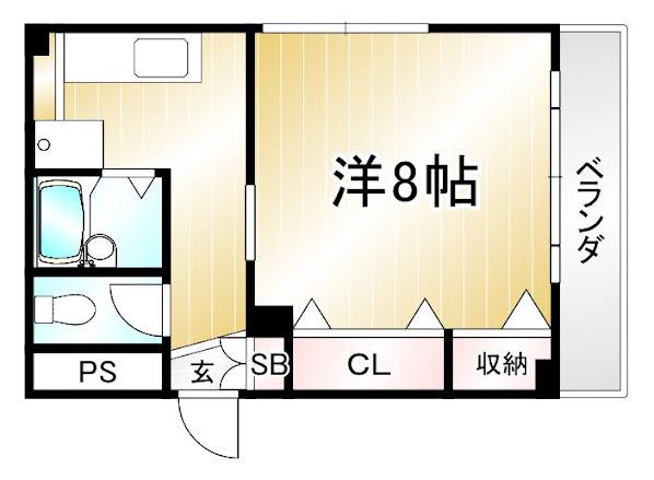 ドマーレ府庁前(1K/4階)の間取り写真