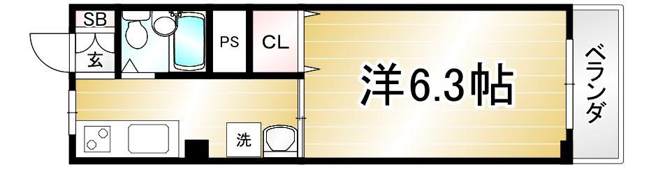 コーポヒラナカ(1K/3階)の間取り写真