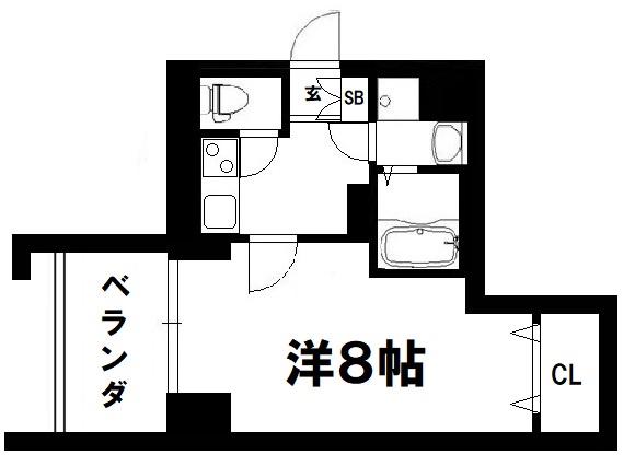 プレサンス京都北野白梅町(1K/4階)の間取り写真