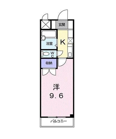 タウンルームキシ(1K/3階)の間取り写真