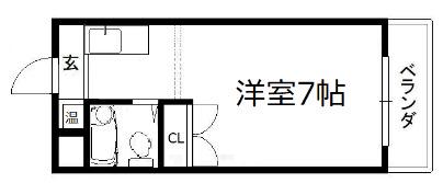 メゾンプルメリア(ワンルーム/2階)の間取り写真