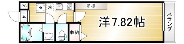 GLADVIS京都室町(1K/4階)の間取り写真