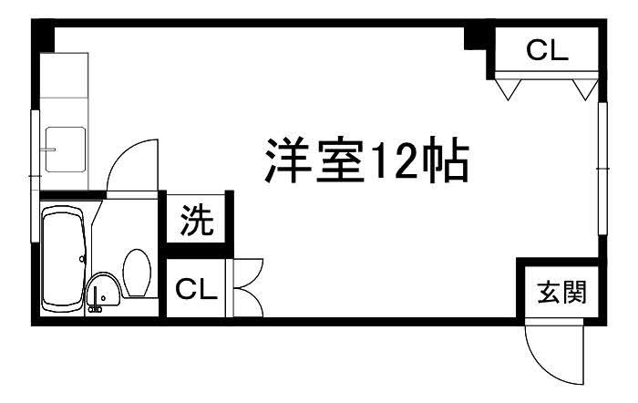 ニューサニービル(ワンルーム/3階)の間取り写真