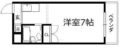 メゾンプルメリア(1K/3階)の間取り写真