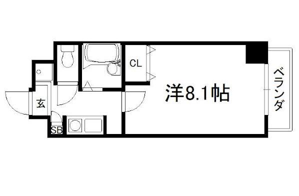 シェークル21(1K/5階)の間取り写真