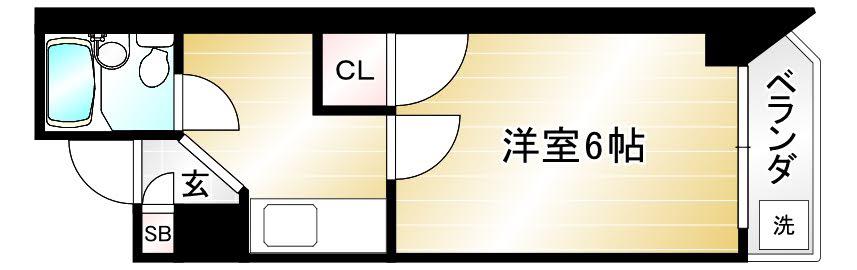 エバーグリーンヴィラ堀川(1K/5階)の間取り写真