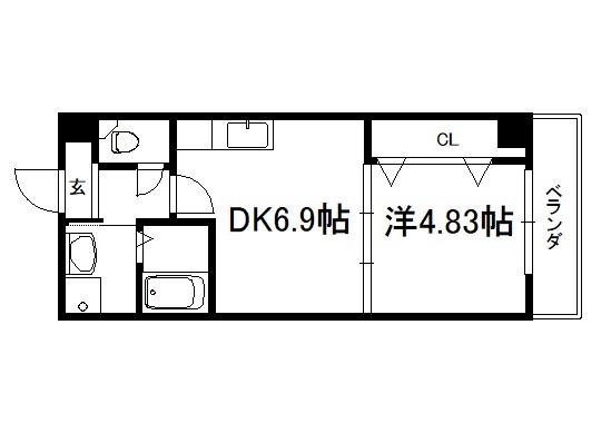 プログレスふなはし(1DK/5階)の間取り写真