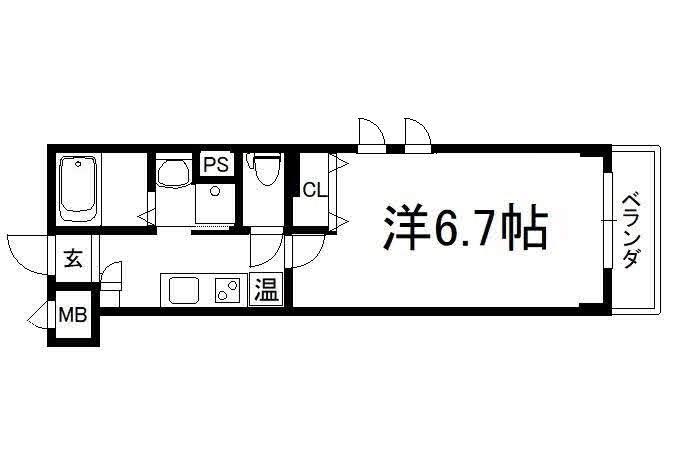 プランドールSHINWA(1K/3階)の間取り写真