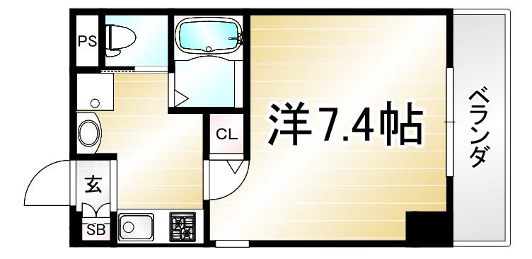 BELLEVILLE千本今出川(1K/5階)の間取り写真