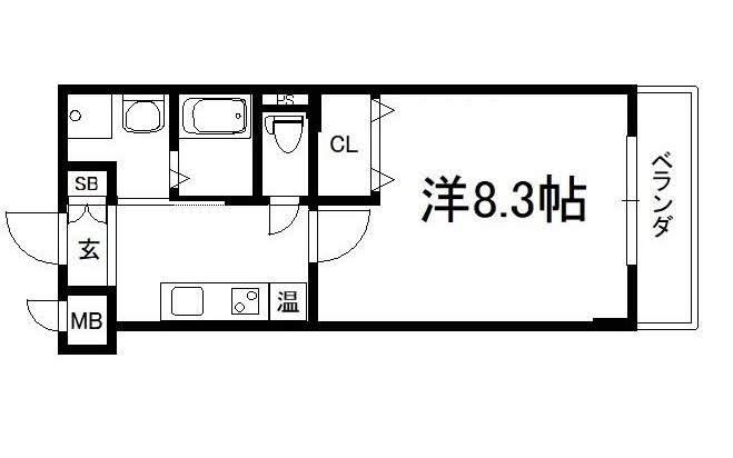 プランドールSHINWA(1K/3階)の間取り写真
