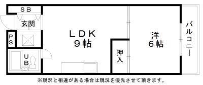 エイチ・ツーオー岸和田(1LDK/3階)の間取り写真