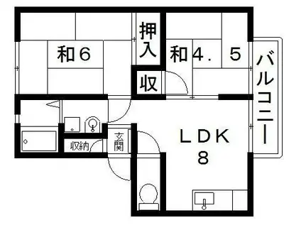 サンシティウィンディアI(2LDK/1階)の間取り写真
