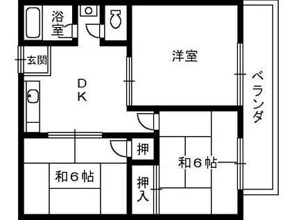 ハイツ川崎(3DK/2階)の間取り写真