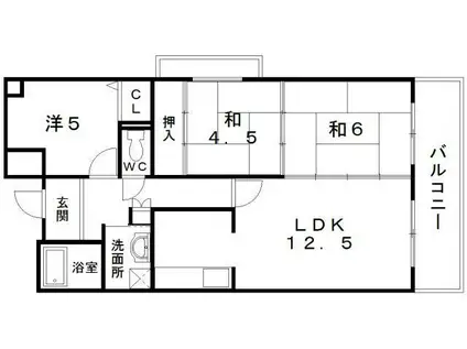 プリムローズ岸和田(3LDK/3階)の間取り写真